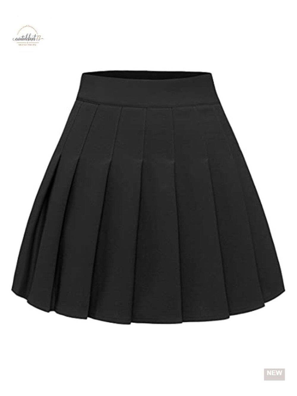 Pleated Mini Skater Skirt High Waist Elastic A-Line Tennis